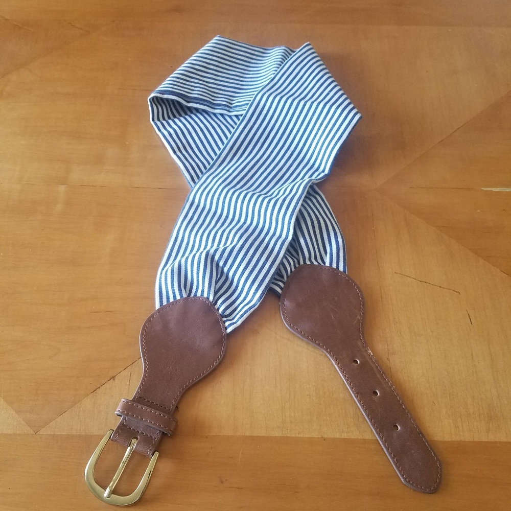 H&M Navy and White Striped Belt